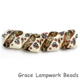 10305914 - Four Ivory w/Purple Japanese Kimono Pillow Beads