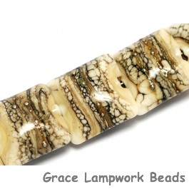 10306014 - Four Dark Ivory w/Silver Pillow Beads