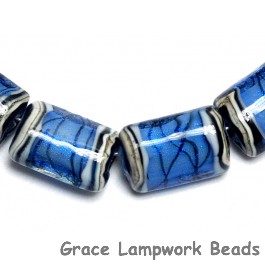 10413403 - Six Arctic Blue Shimmer Mini Kalera Beads