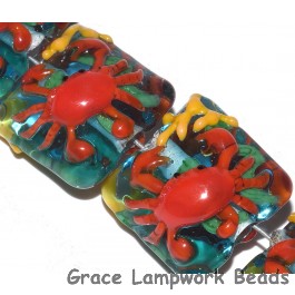 Red Crab Glass Beads Grace Lampwork