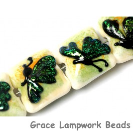 10507114 - Four Green Sparkle Garden Butterfly Pillow Beads
