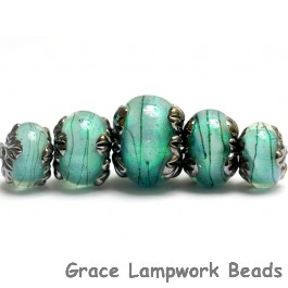 10507811 - Five Seafoam Shimmer Graduated Rondelle Beads
