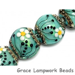 10508512 - Four Seafoam Florals Lentil Beads