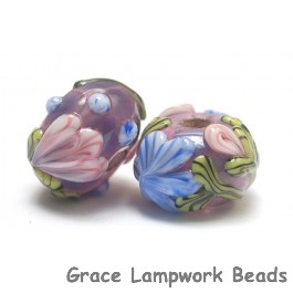 10603001 - Seven Violet Garden Rondelle Beads