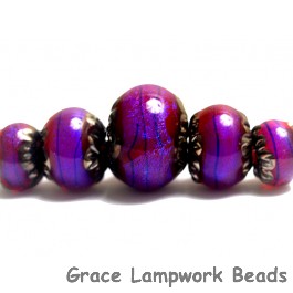 10604011 - Five Violet Shimmer Graduated Rondelle Beads