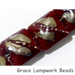 10704214 - Four Regal Red Metallic Pillow Beads