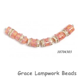 10704303 - Six Pink/Soft Orange Mini Kalera Beads