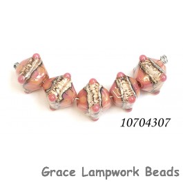 10704307 - Five Pink/Soft Orange Crystal Beads