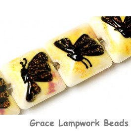 10802414 - Four Yellow Sparkle Garden Butterfly Pillow Beads