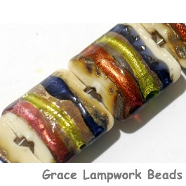 11005604 - Seven Multi-colored & Ivory Pillow Beads