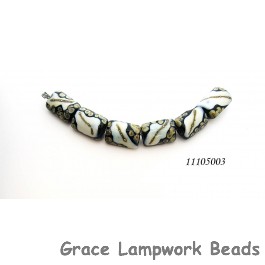 11105003 - Six Black/Ivory & Beige Dots Mini Kalera Beads