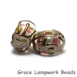 11105601 - Seven Metal Finished Stringer w/Pink Rondelle Beads