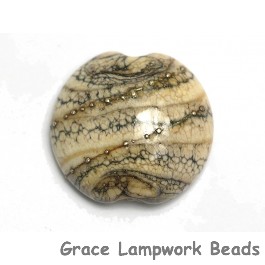 11810902 - Dark Ivory w/Silver Lentil Focal Bead