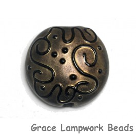 11813402 - Golden Pearl Surface w/Black Lentil Focal Bead