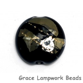 11819602 - Elegant Black Metallic Lentil Focal Bead