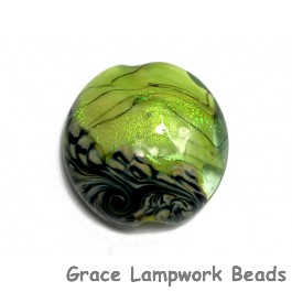 11837302 - Spring Green Shimmer Lentil Focal Bead