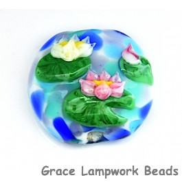 Water Lily Pond Lentil Focal Bead