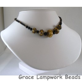 LC-Graduated Beads with Black Onyx Rounds Necklace