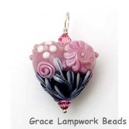 HP-11812505 - Light Pink Flower w/Purple Heart Pendant