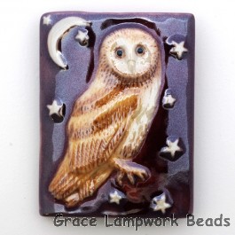 PW093040 - 30x40mm Porcelain Puffed Rectangle Owl #9