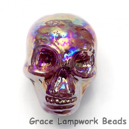 Skull09 - Violet Luster Focal Bead