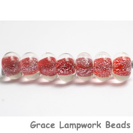 ST12 Clearance - Seven Red with Silver Dichroic Rondelle Beads