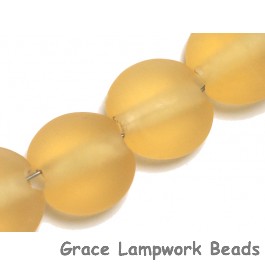 STL02 Clearance - Four Golden Transparent Matte Finish Lentil Beads