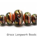 10802011 - Five Graduated Summer Sunset Waves Rondelle Beads