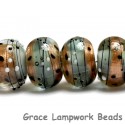 10903221 - Six Smokey Bronze Rondelle Beads