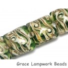 10303614 - Four Light Green w/Ivory Silver Pillow Beads