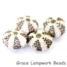 Ivory sea urchin glass beads