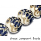 10405712 - Four Ink Blue w/White Lentil Beads