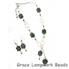 10406504 Deep Ocean Blue w/Silver Necklace & Earring Set