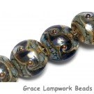 10406612 - Four Gray Blue w/Silver Foil Lentil Beads