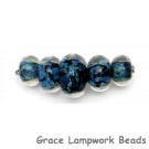 10409111 - Five Graduated Blues Boro Rondelle Beads
