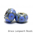 10410501 - Seven Periwinkle w//Metal Dots Rondelle Beads