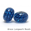 10410821 - Six Blueberry Hard Candy Rondelle Beads