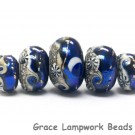 10411411 - Five Graduated Cobalt Celestial Rondelle Beads