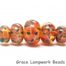 10504711 - Five Graduated Green & Orange Rondelle Beads