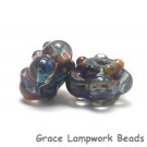 10602501 - Seven Blue Free Style Boro Rondelle Beads