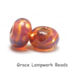 10602601 - Seven Orange & Purple Free Style Rondelle Beads