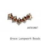 10703807 - Five Transparent Red w/Silver Foil Crystal Beads