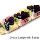 11008414 - Four Pink Sparkle Garden Butterfly Pillow Beads