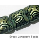 11203804 - Seven Green Pearl Surface w/Black Pillow Beads