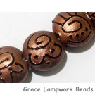 11204402 - Seven Copper Pearl Surface w/Black Swirl Lentil Beads