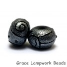 11205001 - Seven Gray Pearl Surface w/Black Rondelle Beads