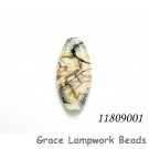 11809001 - Ivory w/Black & Blue Free Style Oval Focal Bead