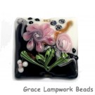 11809304 - White & Black w/Pink Flower Pillow Focal Bead