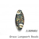 11809801 - Transparent Blue w/Ivory Beige Oval Focal Bead
