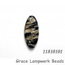 11810101 - Black w/Silver Ivory Oval Focal Bead